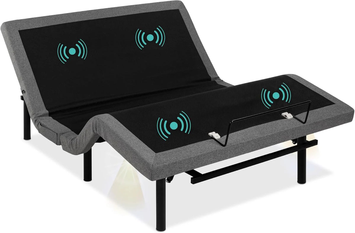 Best Choice Products Ergonomic Twin XL Size Adjustable Bed Frame, Electric Base w/Wireless Remote Control, Nightlight, Massager, 2 USB Ports