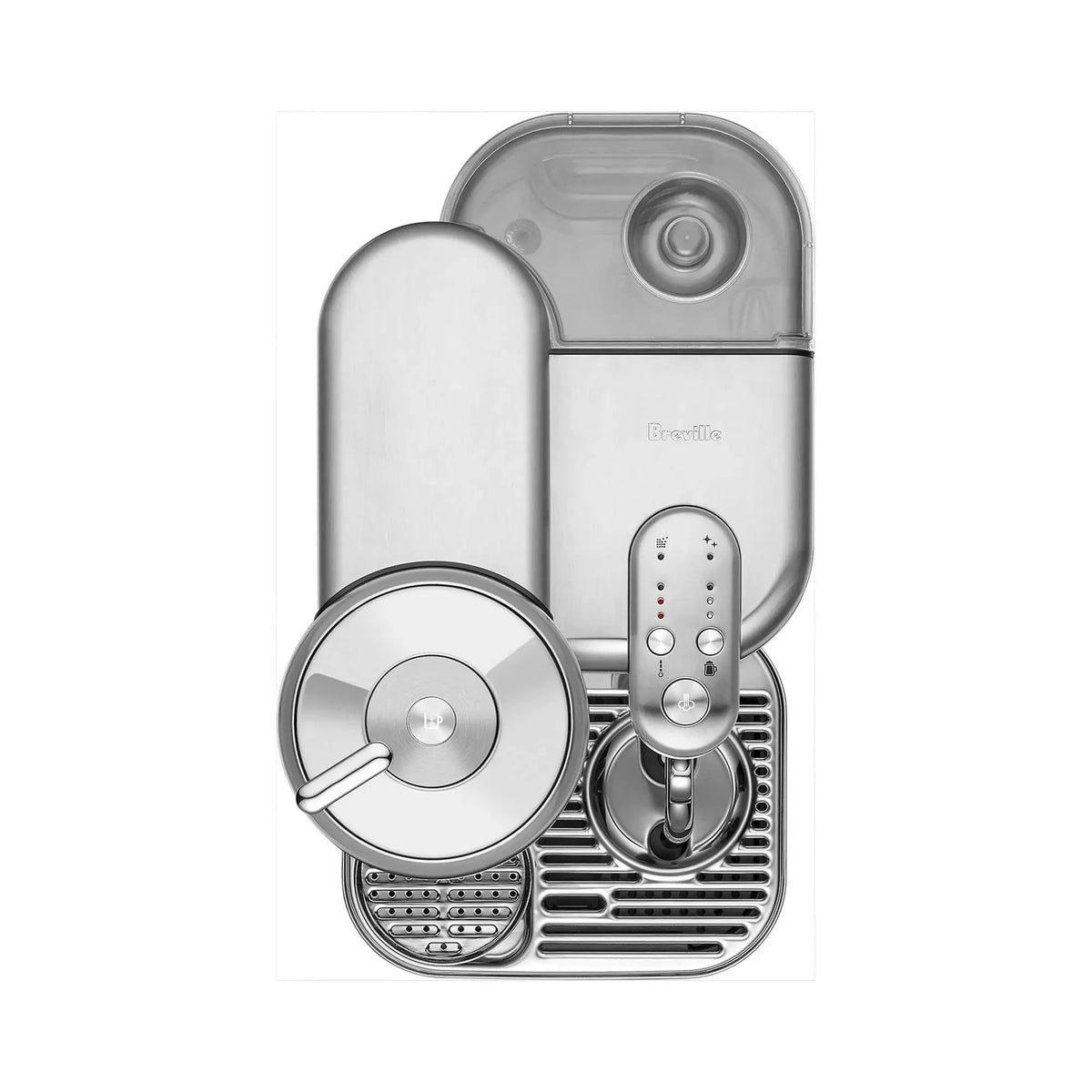 Nespresso Vertuo Creatista Coffee Maker, Brushed Stainless Steel, 2L Capacity, Milk Frother, 6 Sizes, Quick Heat-Up, Compatible with Vertuo Capsules