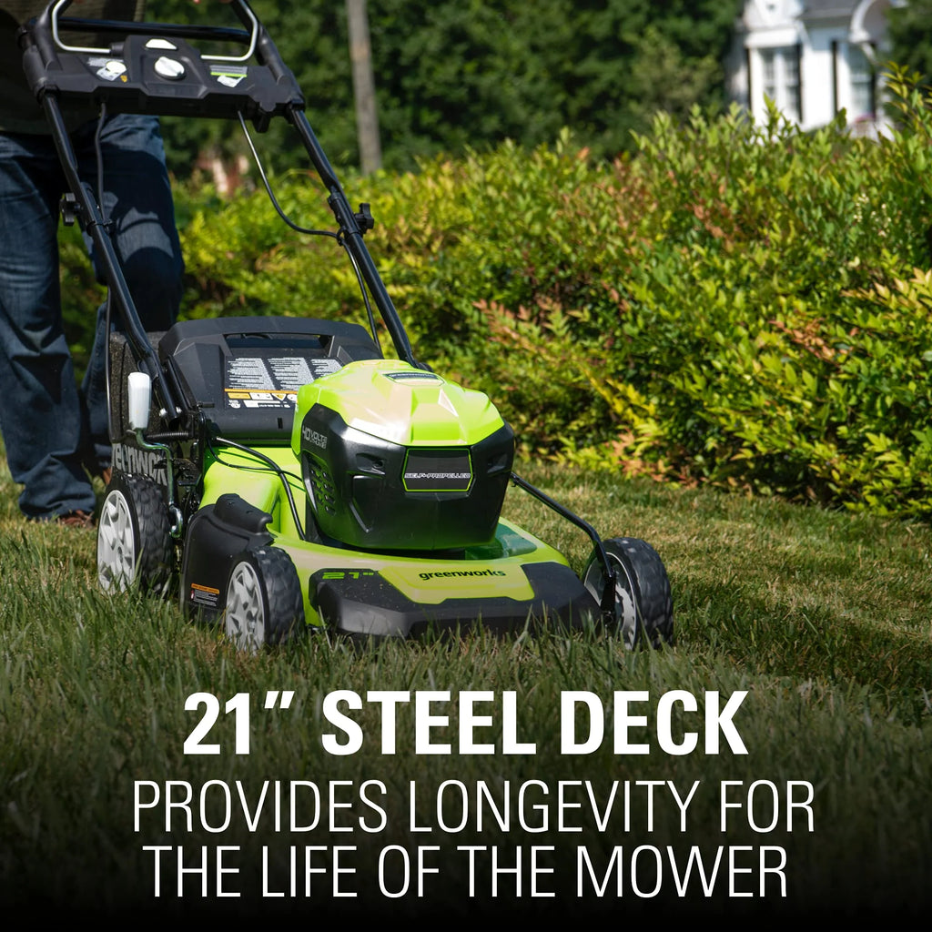 80V Cordless 21 Self-Propelled Brushless Lawn Mower | Greenworks