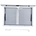 Concession Window 36W x 36H Aluminum Alloy Food Truck Service Window with Sliding Screens & Awning Door, Hydraulic Lift, Locking Mechanism, Versatile for Catering
