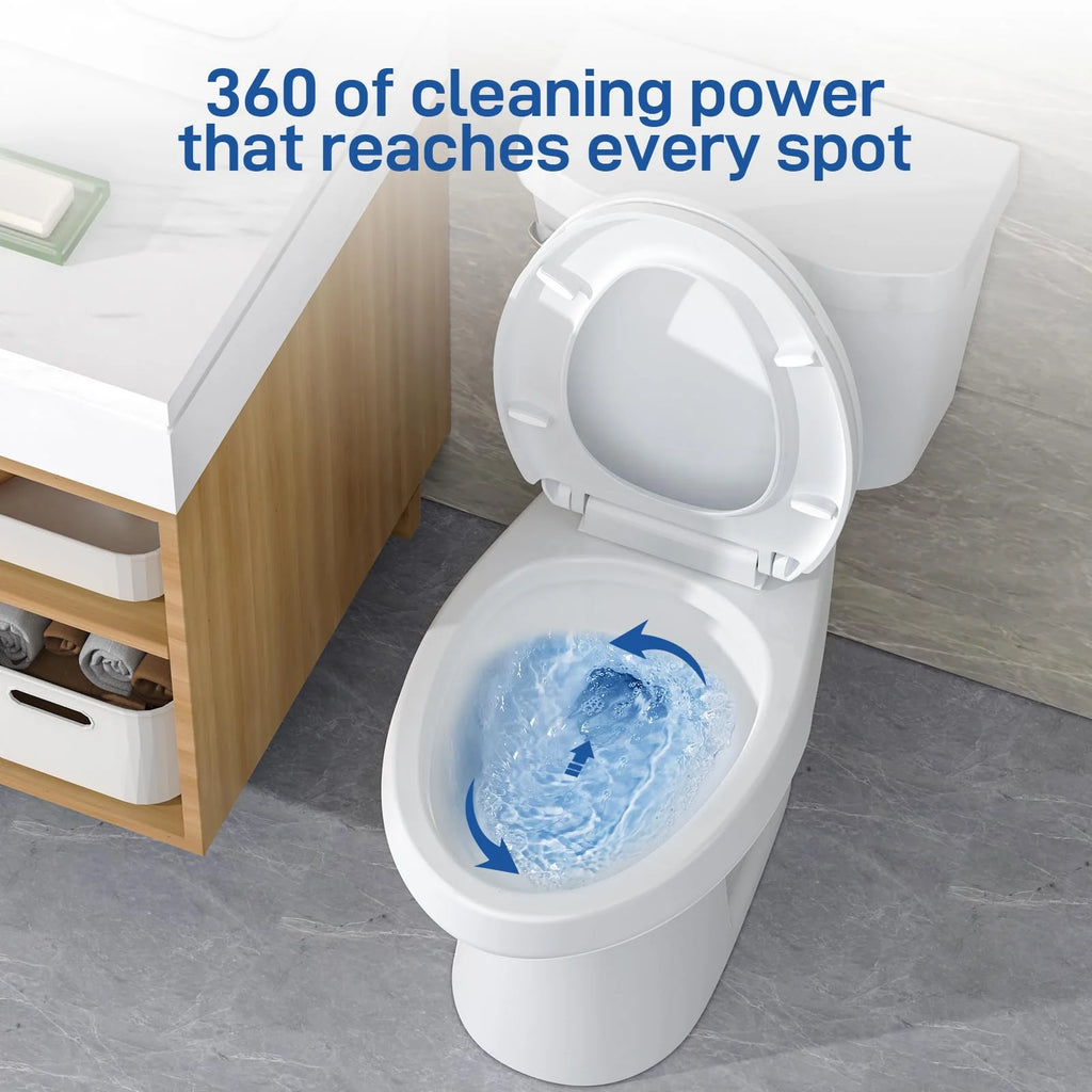21Toilet, Elongated Toilets for Bathrooms, Two-Piece Toilet with Soft Close Seat, 1.28 Siphonic Flush Toilet with Universal Height ADA Cotton White