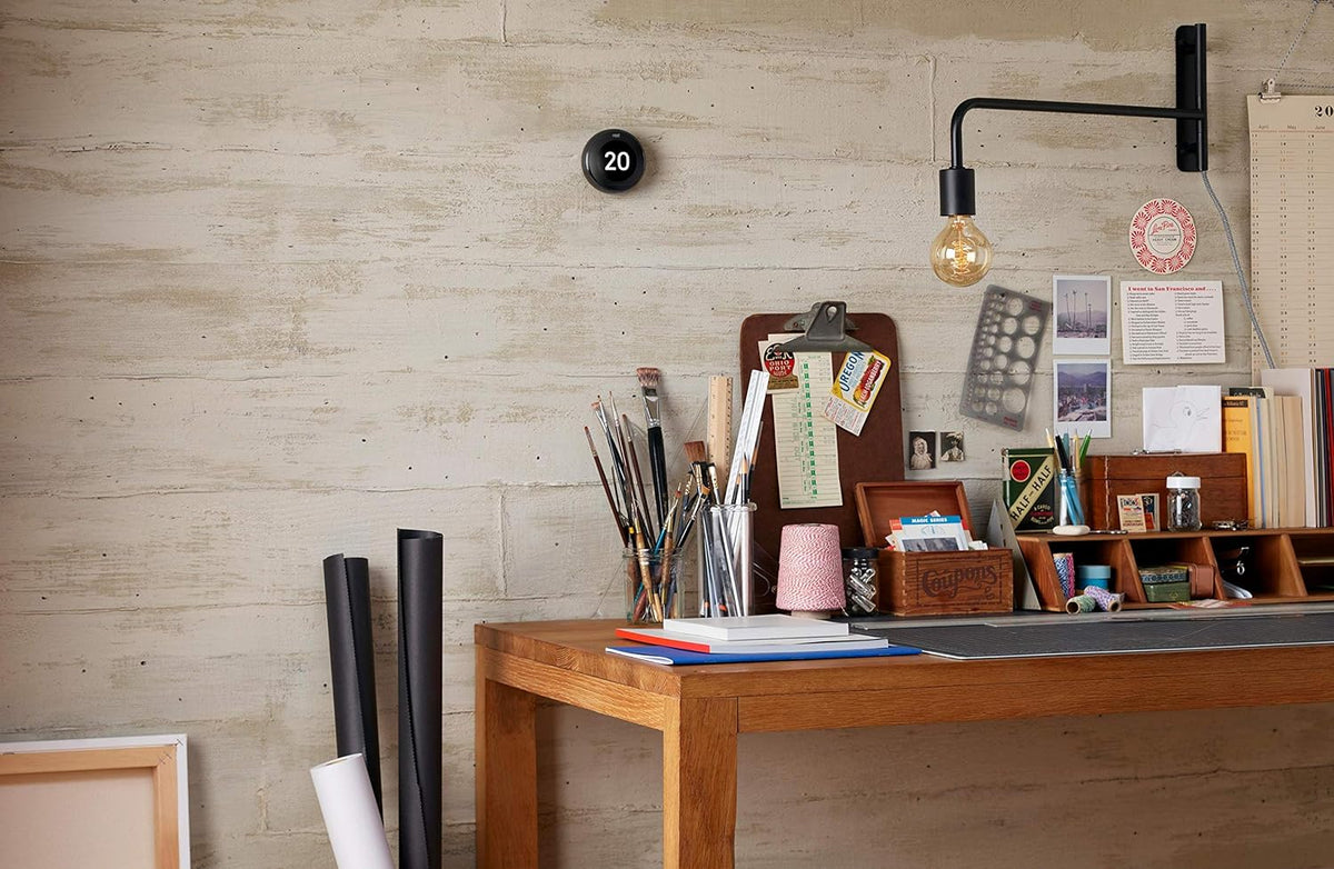 Nest 3rd Gen Learning Thermostat, Programmable Smart, Alexa Compatible, White, Wi-Fi, Energy Saving, Home Use