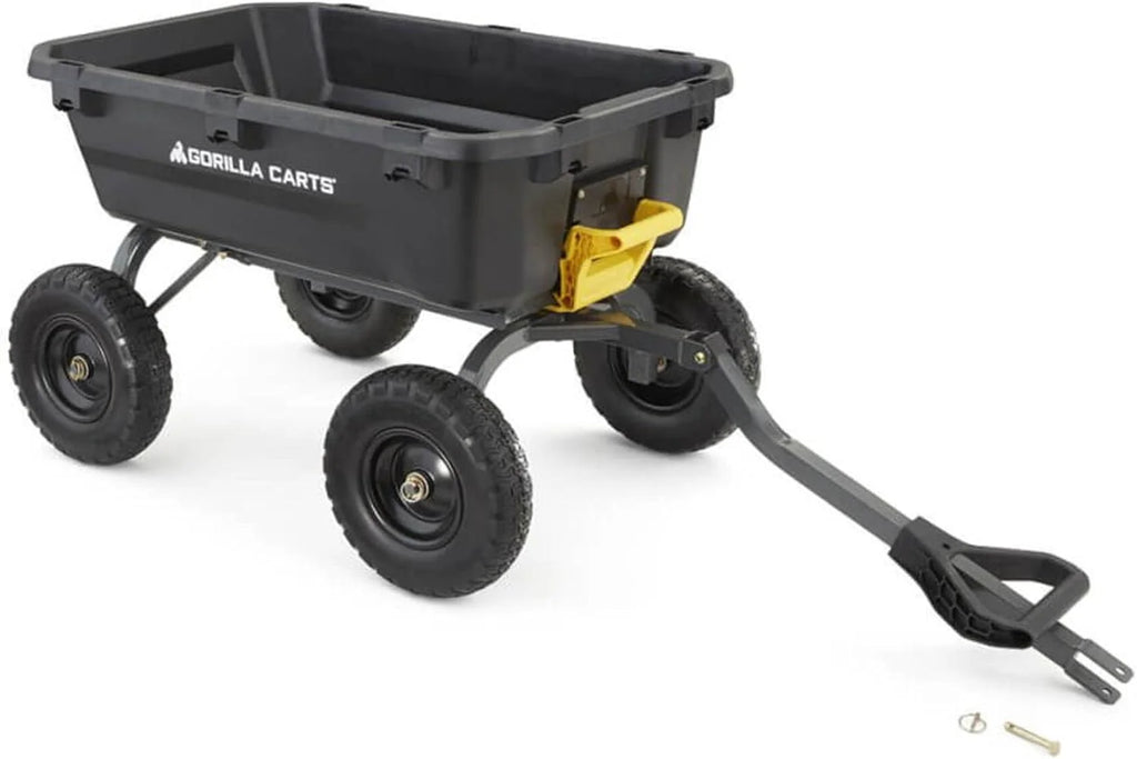 7GCG-NF Heavy-Duty Poly Dump Garden Cart with No-Flat Tires, 7 Cubic Feet, 1200-Pound Capacity, Black, Amazon Exclusive