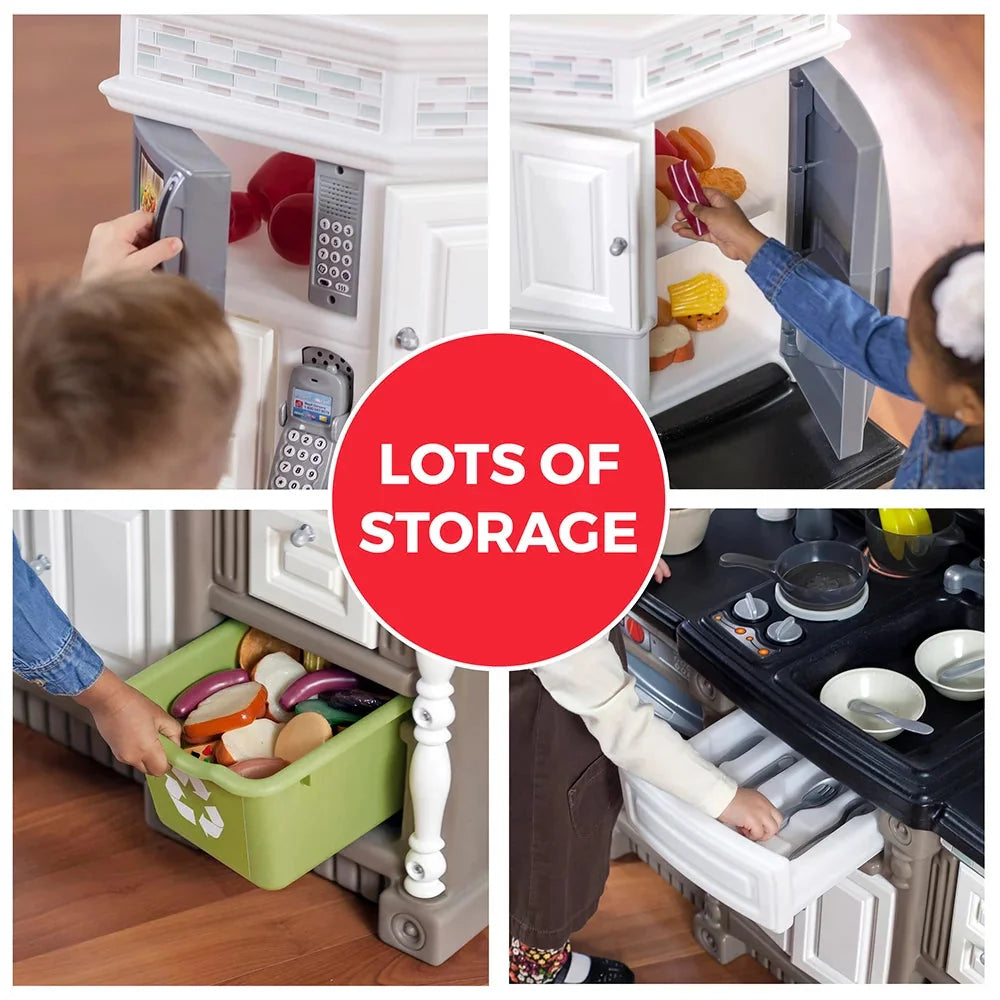 Step2 Lifestyle Dream Kitchen Playset for Toddlers with Electronic Features and Accessories