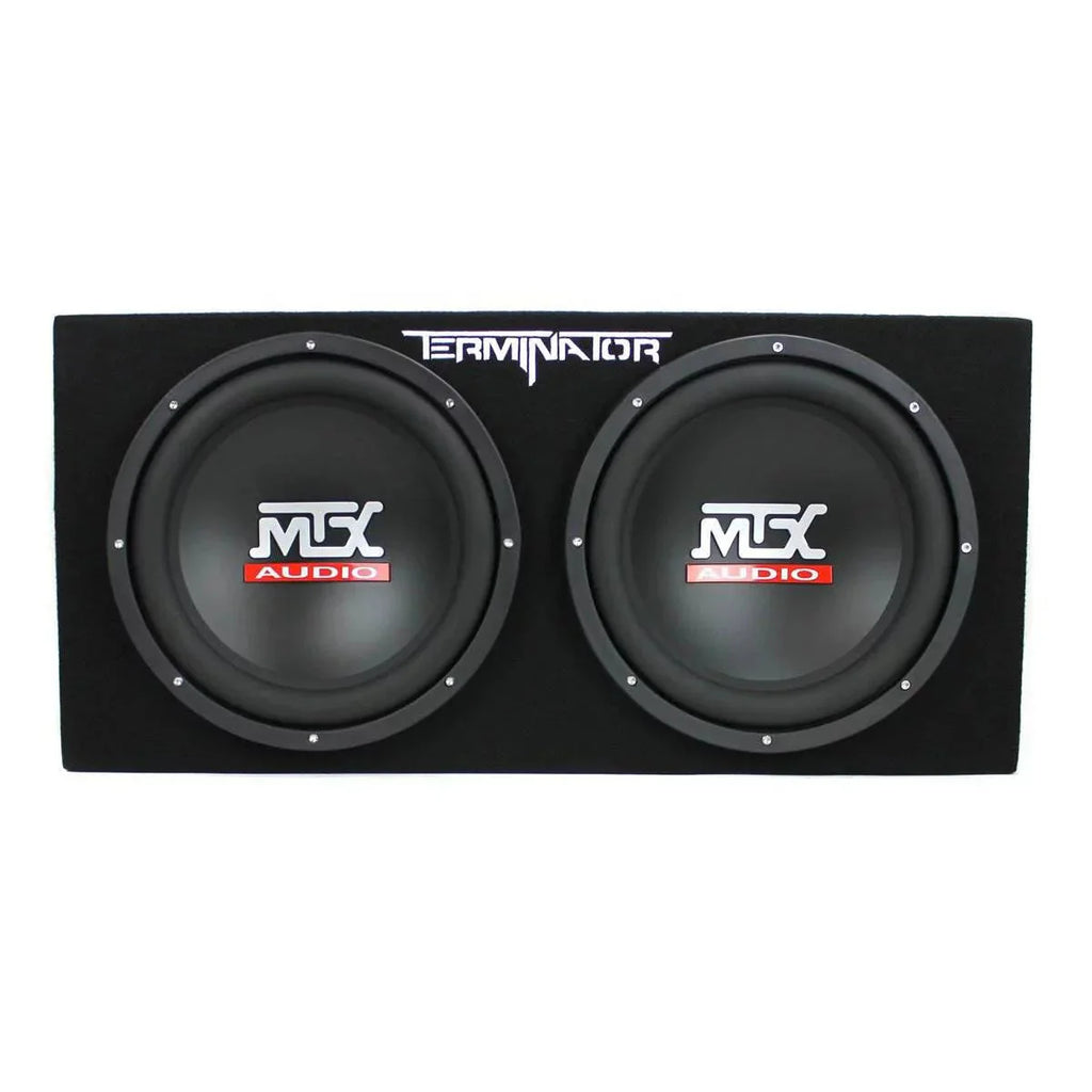 MTX TNE212D 12" Subwoofer (2 Pack) + Monoblock Amplifier (2 Pack) + Amp Wire Kit