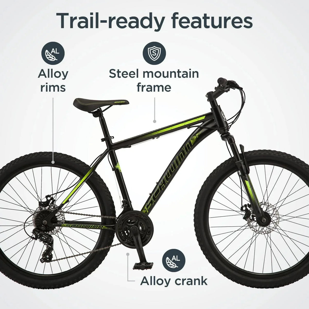 Schwinn Sidewinder Mountain Bike . 26-inch Wheels . 21 Speeds . Mens Style . Black