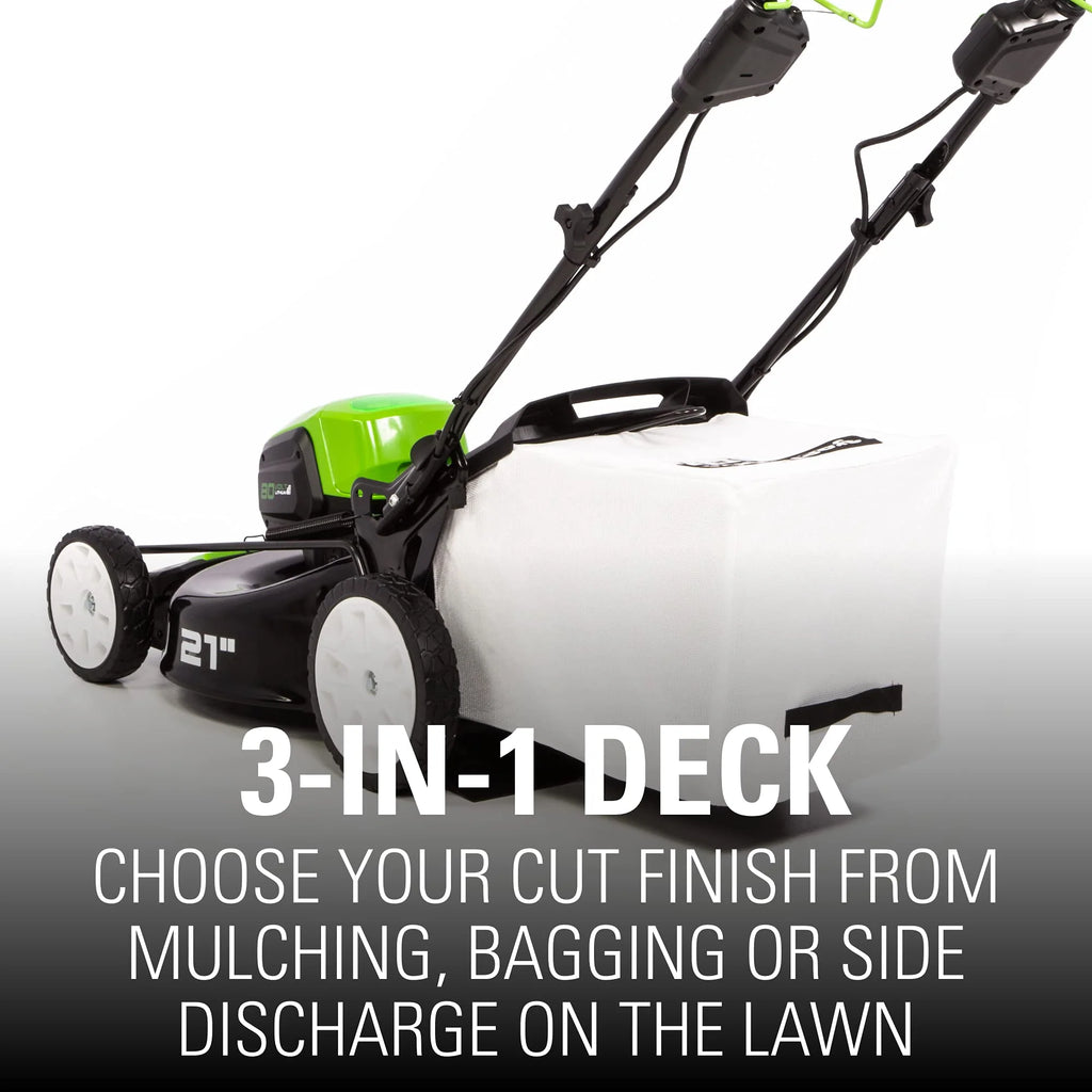 80V Cordless 21 Self-Propelled Brushless Lawn Mower | Greenworks