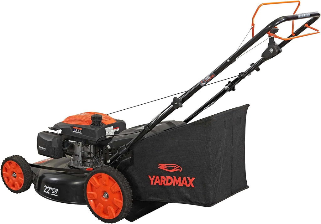 YARDMAX 22 in. 201cc Select PACE 6 Speed CVT High Wheel RWD 3-in-1 Gas Walk Behind Self Propelled Lawn Mower, Black