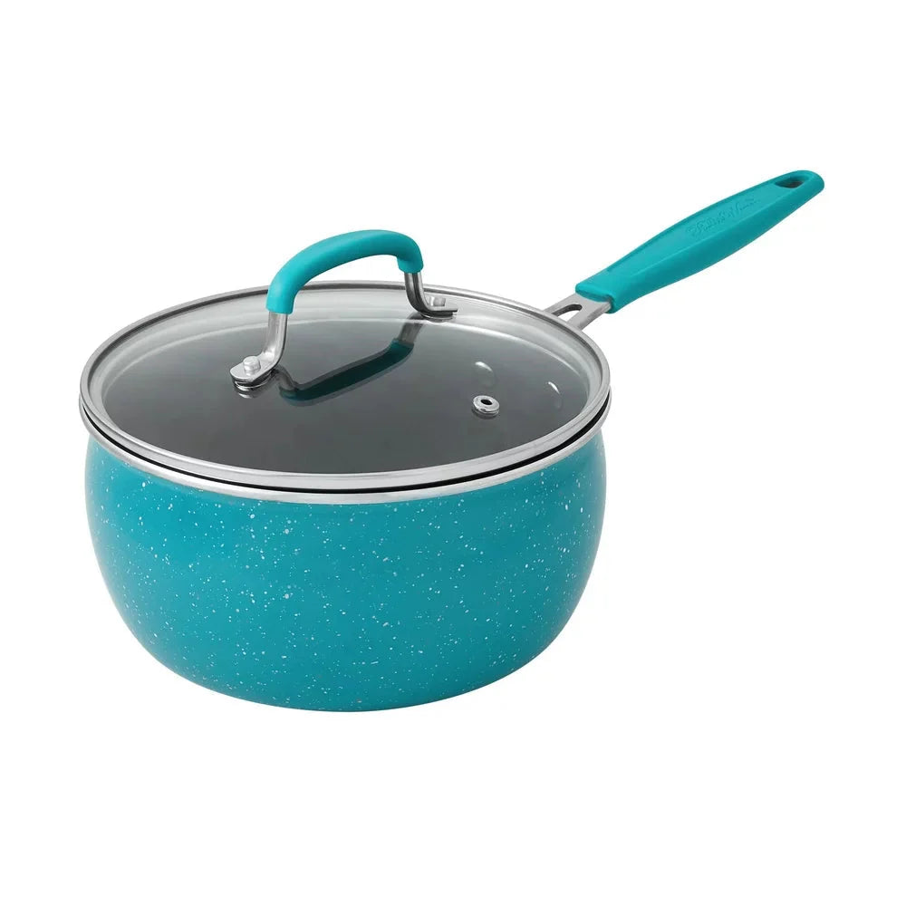 The Pioneer Woman Brilliant Blooms 38-Piece Cookware Set, Teal – Complete Kitchen Solution with Floral Design