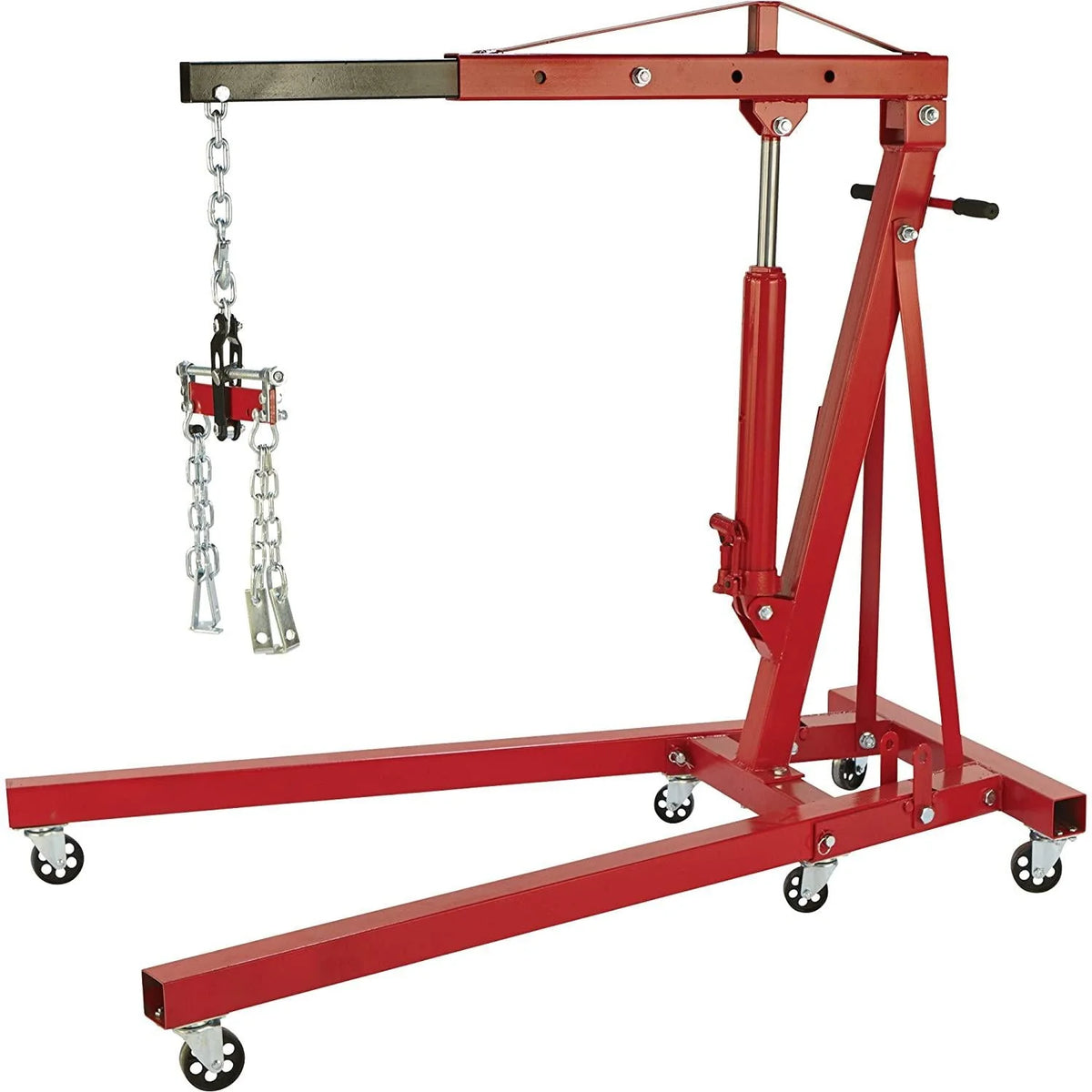 Strongway Hydraulic Engine Hoist with Load Leveler C 2 Ton Capacity, 1in. 82 5/8in. Lift Range