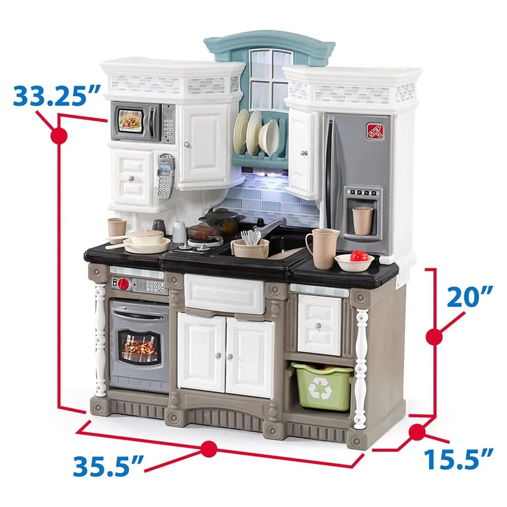 Step2 Lifestyle Dream Kitchen Playset for Toddlers with Electronic Features and Accessories