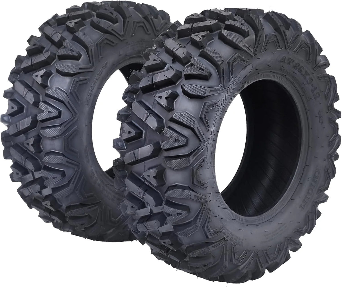 26x12x12 Atv Tires, Set of 2 Atv Tires 26x12-12 6PR, All Terrain Atv/Utv Off-Road Tires, Black