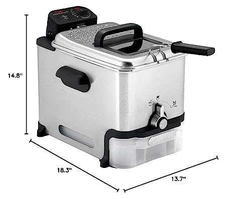 Ultimate Steel Deep Fryer with Basket 3.5 Liter Oil and 2.6 Pound Food Capacity