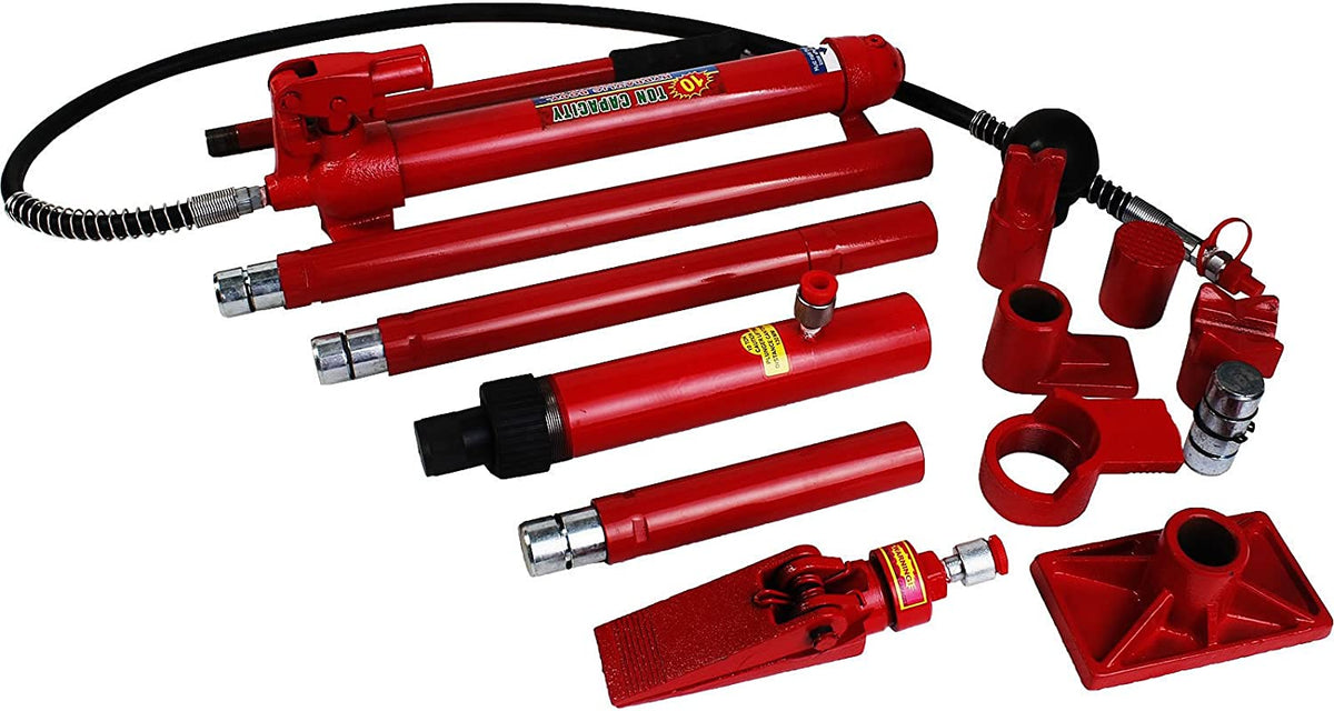 10 Ton Porta Power Hydraulic Jack Repair Kit Auto Shop Air Pump Lift Ram Body Frame Tool Heavy Set