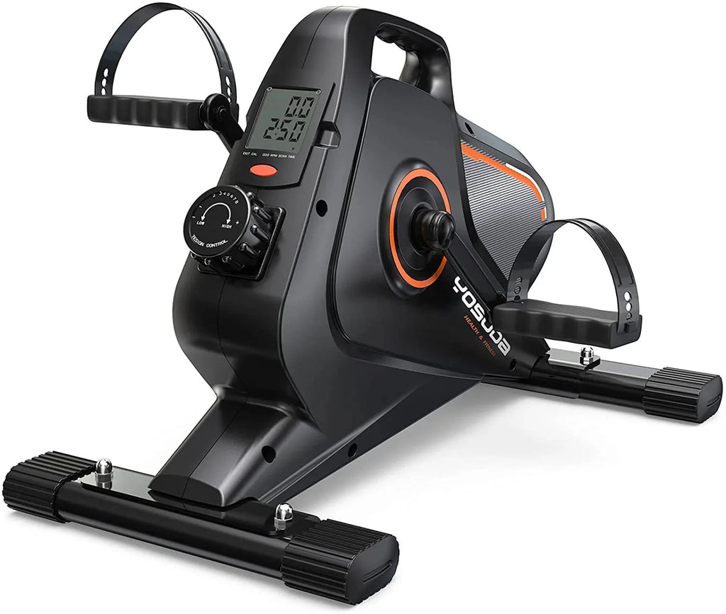 Under Desk Bike Pedal Exerciser – Quiet, Adjustable Resistance, Compact & Portable for Arm/Leg Workouts