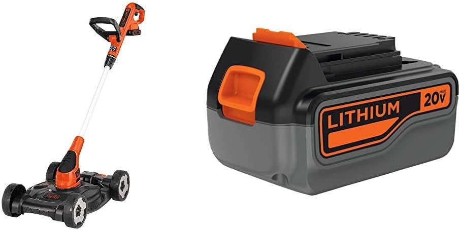 BLACK+DECKER Combination String Trimmer, Lawn Mower, and Edger, Cordless 3-in-1