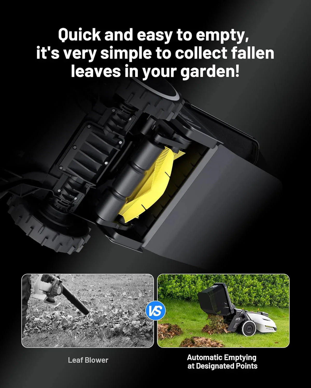 YUKA Mini 500H Robot Lawn Mower Reception 0.12 Acre, Max. 0.17 Acre, Ultrasense AI Vision+ RTK Positioning, Auto Mapping, App Control,45% Slope, Cutting Height 2''~3.5'', 3 Mowing Zones