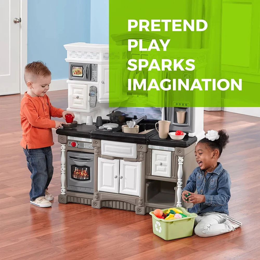 Step2 Lifestyle Dream Kitchen Playset for Toddlers with Electronic Features and Accessories