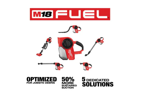 0940-20 M18 FUEL 18-Volt Lithium-Ion Brushless .25 Gal. Cordless Jobsite Vacuum with 5.0 Ah Battery and Charger