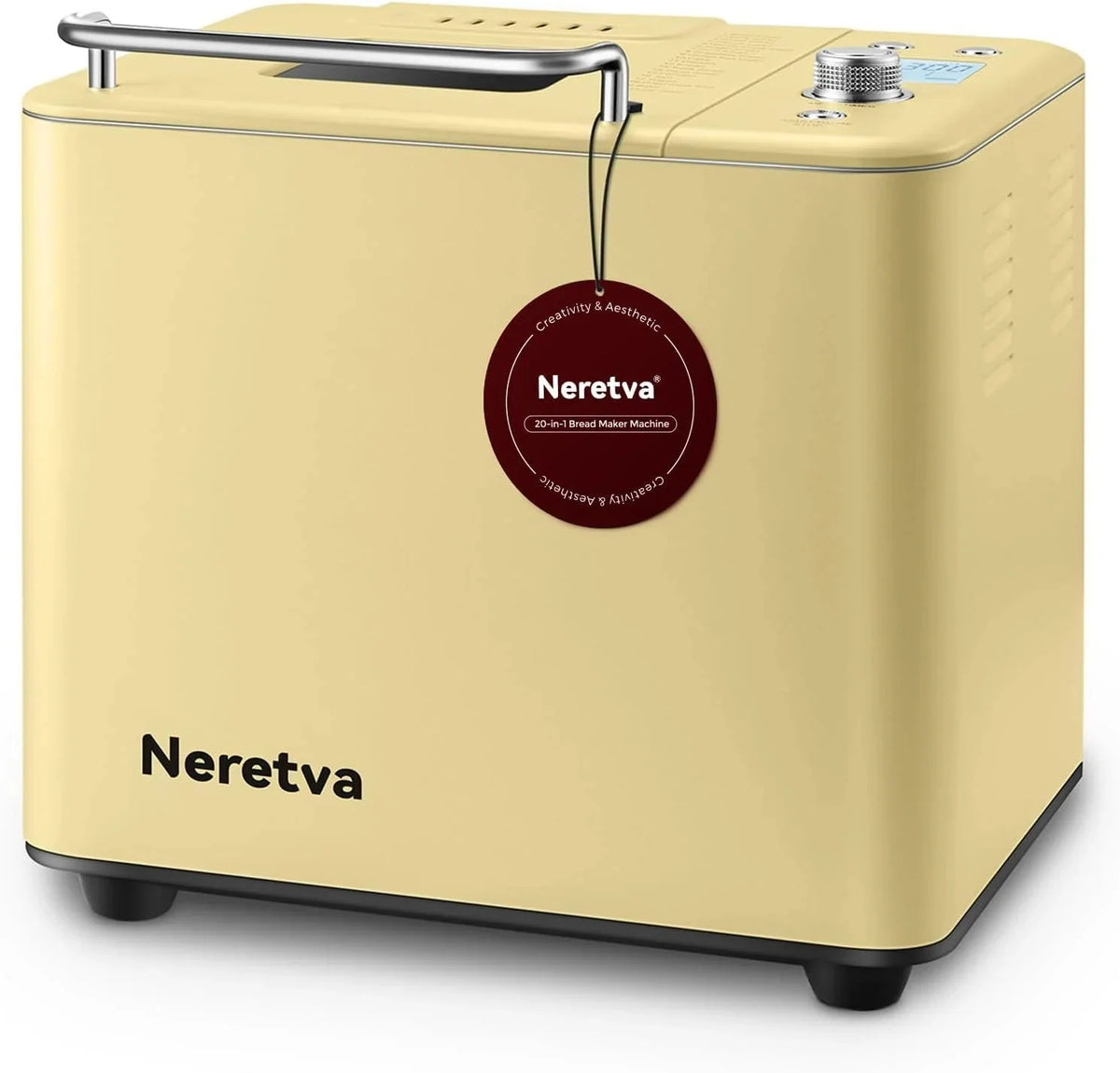 Neretva Bread Maker, 20-in-1 2LB Bread Maker Dual Heater Bread Maker Automatic with Non-Stick Ceramic Pan