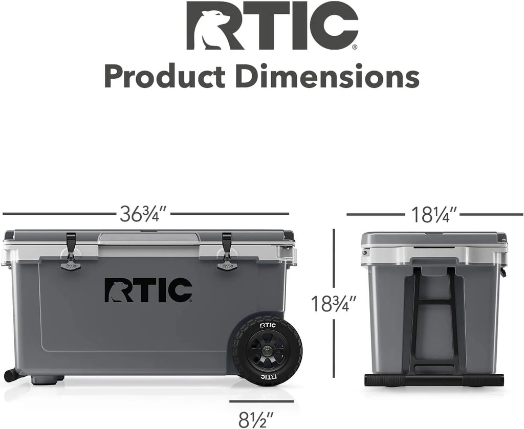 RTIC 72 QT Ultra-Light Wheeled Cooler, 30% Lighter, Portable