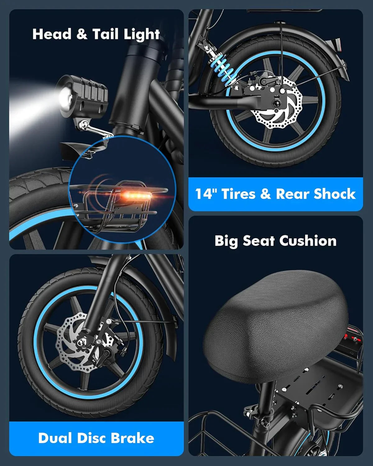 Adults Electric Scooter with Large Middle Basket