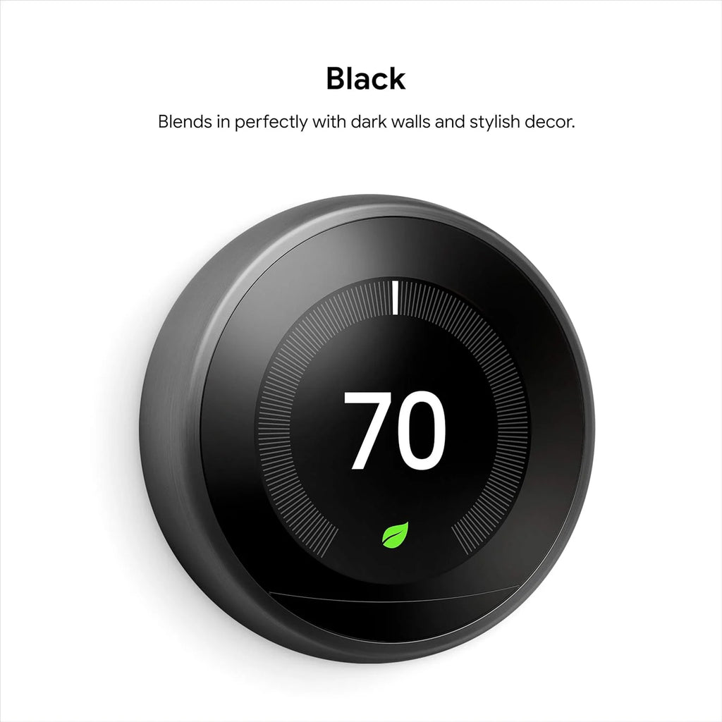 Nest 3rd Gen Learning Thermostat, Programmable Smart, Alexa Compatible, White, Wi-Fi, Energy Saving, Home Use
