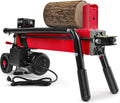 Electric Log Splitter 7-Ton - Efficient Wood Splitter with 3500 Motor Speed, 15 Amp, Horizontal Full Beam Design and Steel Wedge for Firewood & Kindling Cutting