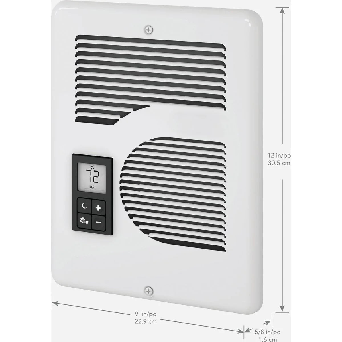 Cadet Energy Plus Wall Heater, Digital Thermostat, 240/208/120V, White