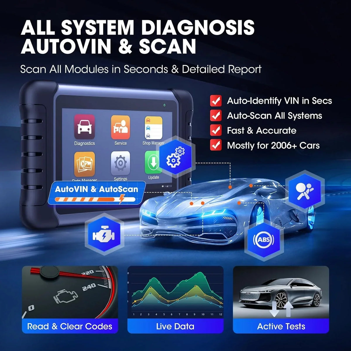 2024 Bidirectional Tool as MK808BT Pro MX808S M808Z, Function as MaxiCheck MX900, Active Test, All System Diagnose, Injector Coding.