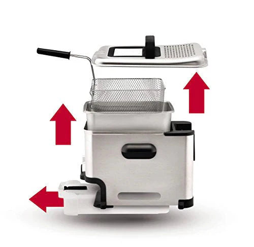 Ultimate Steel Deep Fryer with Basket 3.5 Liter Oil and 2.6 Pound Food Capacity