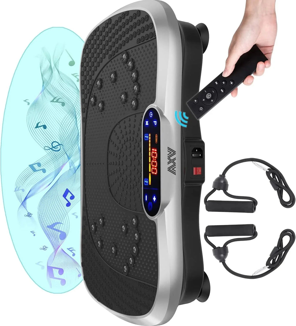 Vibration Plate Fitness Platform Exercise Machine Vibrating Lymphatic Drainage Shaking Full Body Shaker Workout Vibrate Stand Shake Board Sport Gym for Weight Loss Fat Burner for Women Men
